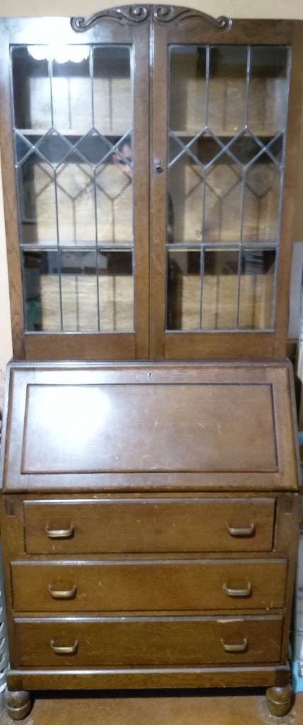 Antique Arts & Crafts Bureau Bookcase Writing Desk Secretary