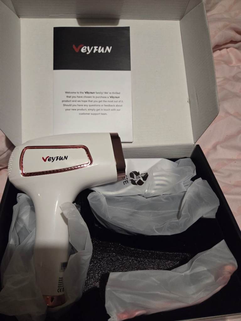 New laser hair removal kit boxed with instructions 