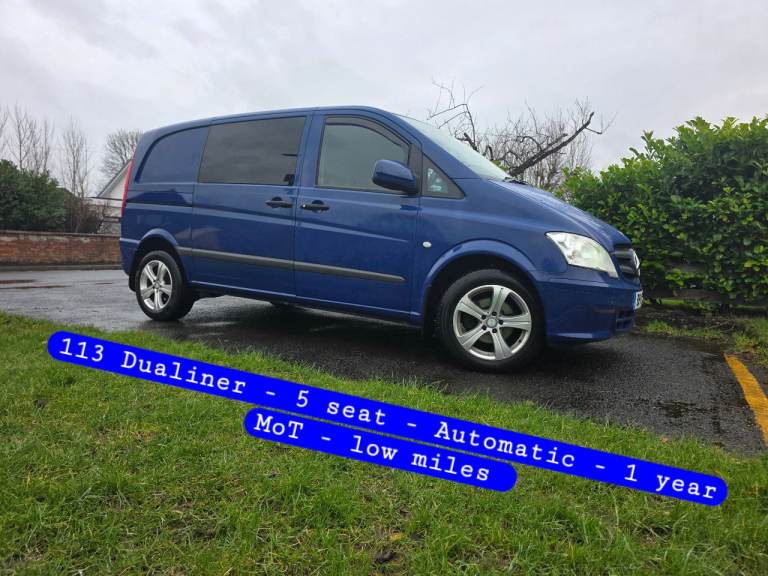 Mercedes Vito Dualiner 113 Auto 5 Seat Crew van SWAP PX 1 Year MoT like Transit Sprinter Caddy 