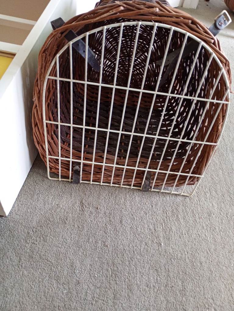 Wicker cat carrier 