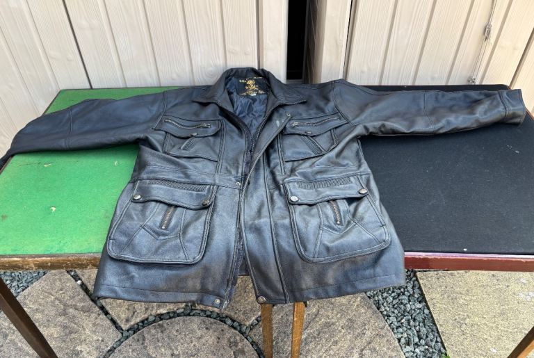 Elegenza Fashion Black Leather Coat - Good Condition