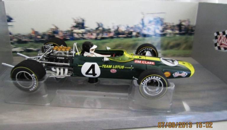 Rare Quartzo Classic Grand Prix 1/18 Lotus Type 49 #4 1968 South African GP Jim Clark