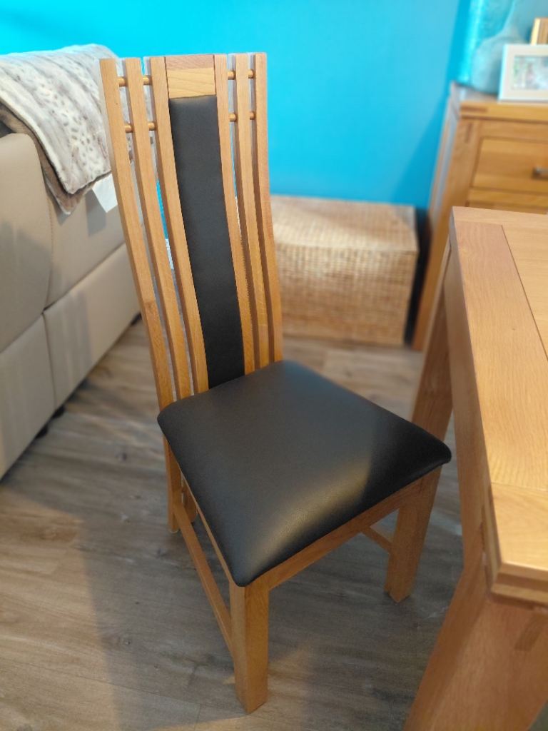 6 Dining chair solid oak 