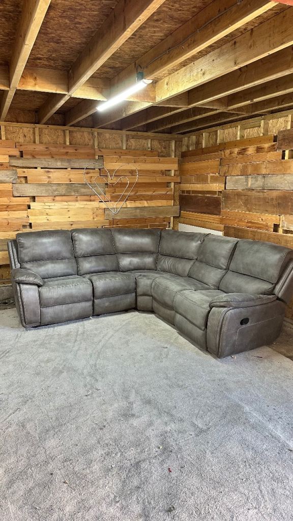 DFS grey corner modular manual reclining sofa *free local drop off*