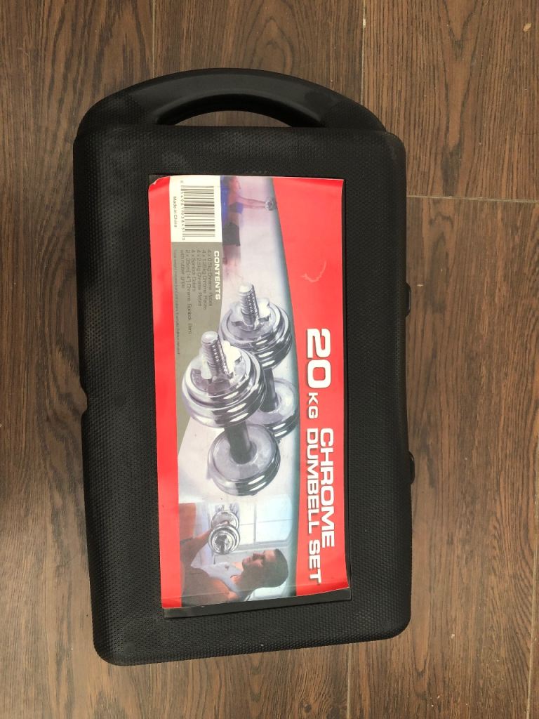 20KG Chrome Dumbbell Set with Case – As Good As New