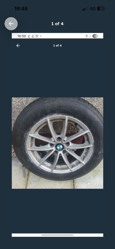 BMW alloy wheel and tyre