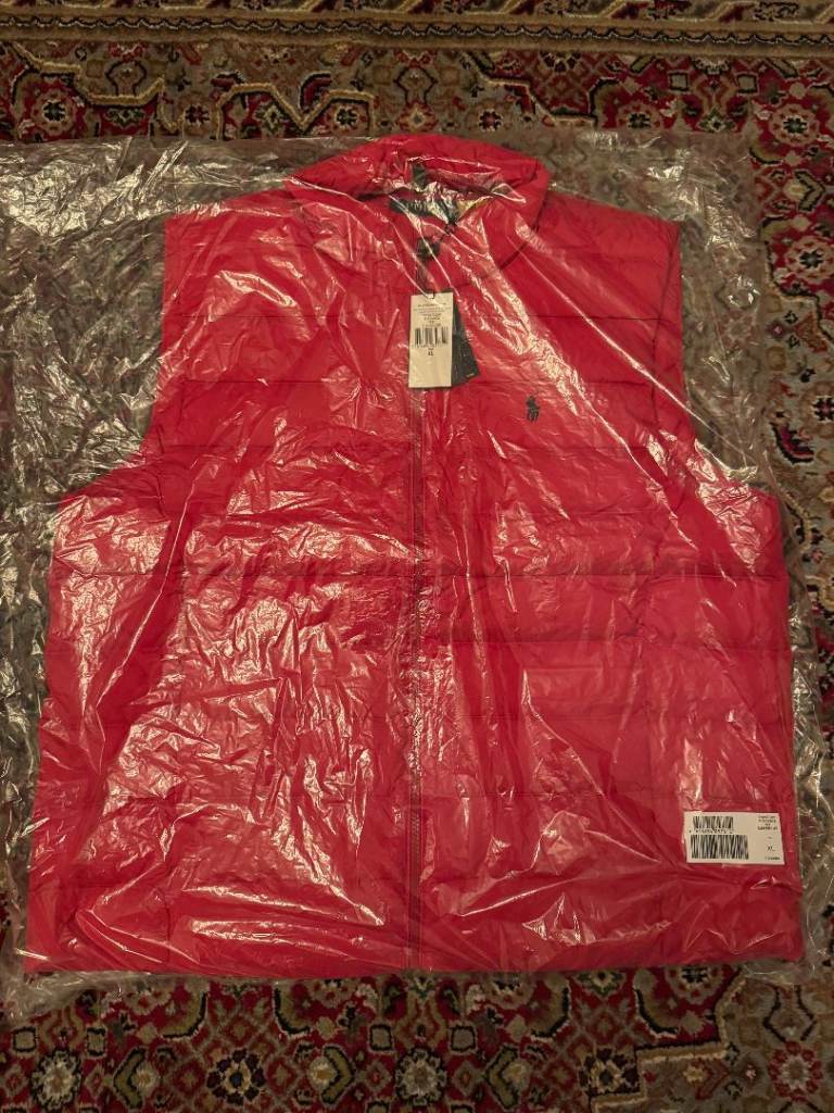 Polo Ralph Lauren Quilted Gilet – Red – Size XL – New
