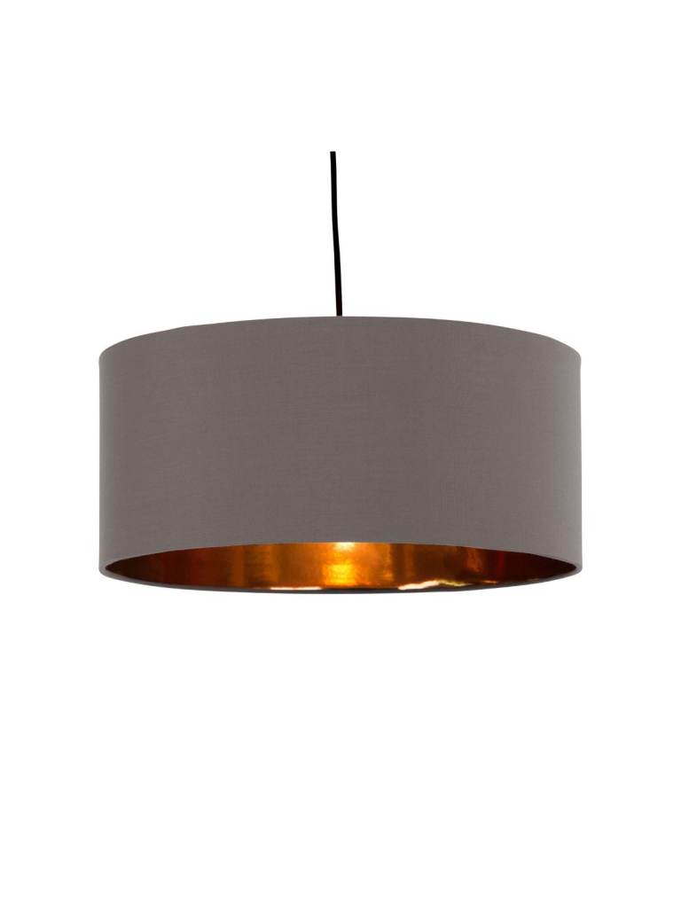 2 x Made Oro easy fit drum lampshades grey & copper