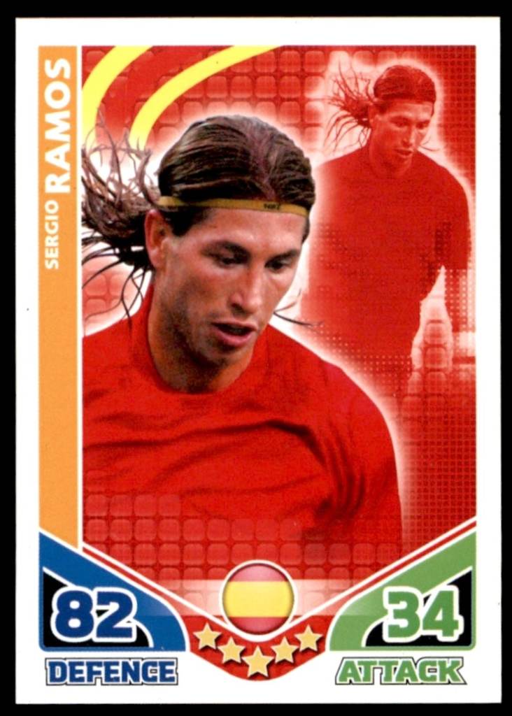 Topps Match Attax Card 2010 Sergio Ramos Spain Defender Football FIFA World Cup