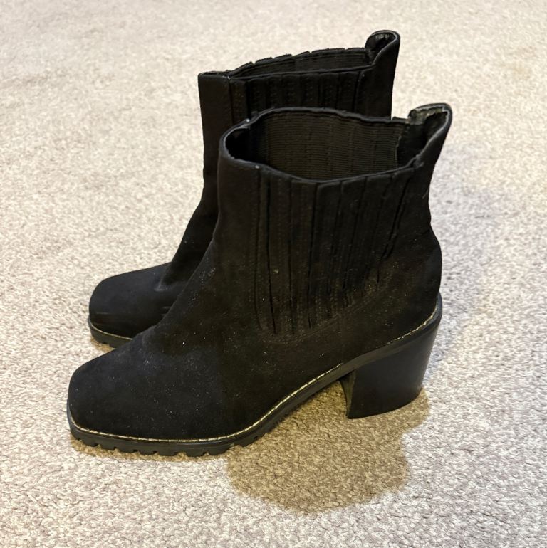 Asos Suede Leather Platform Ankle Boots Size Uk 5