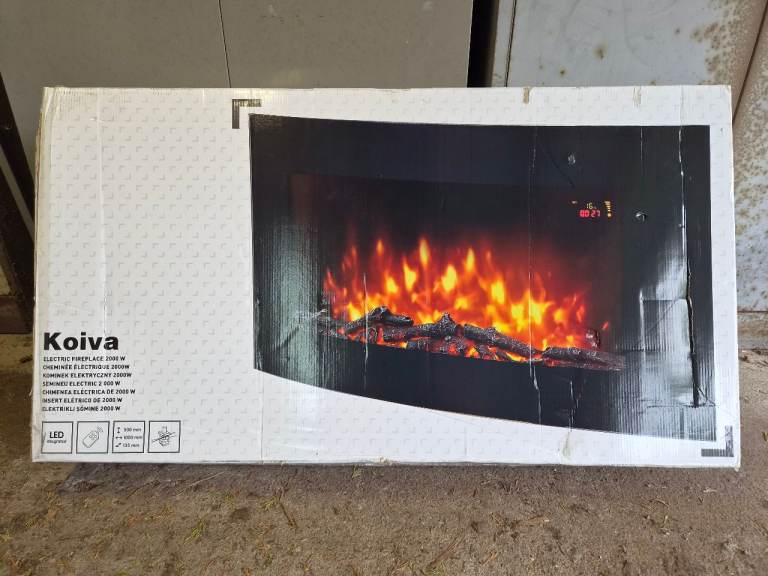 Koiva Electric Fireplace 2000W – New in Box
