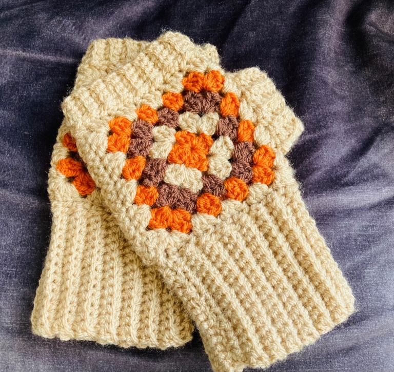image for Handmade Granny square fingerless gloves