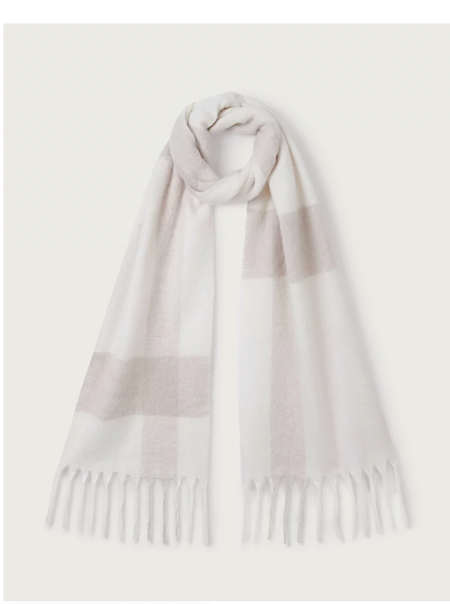 The White Company New Alpaca Blend Check Scarf