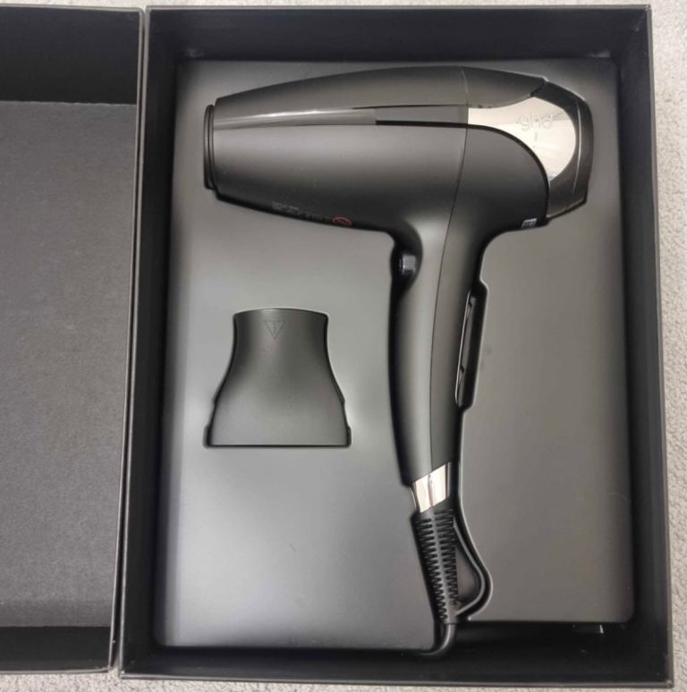 GHD Helios Professional Hair Dryer Black with Nozzle and Diffuser Original Box