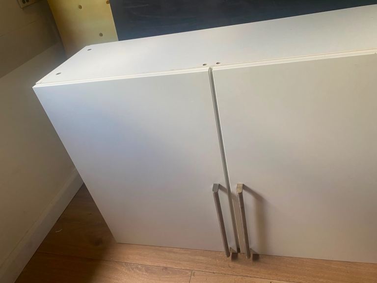 White Gloss Double Kitchen Wall Cabinet