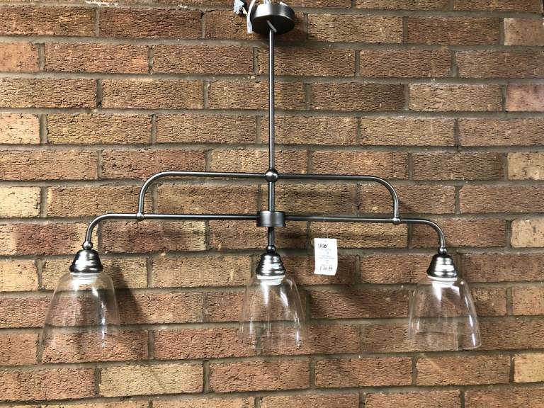 Brand New Industrial 3 Light Pendant Bar Light Fitting