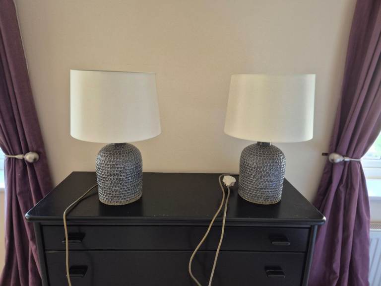 Lamps (pair) ceramic base