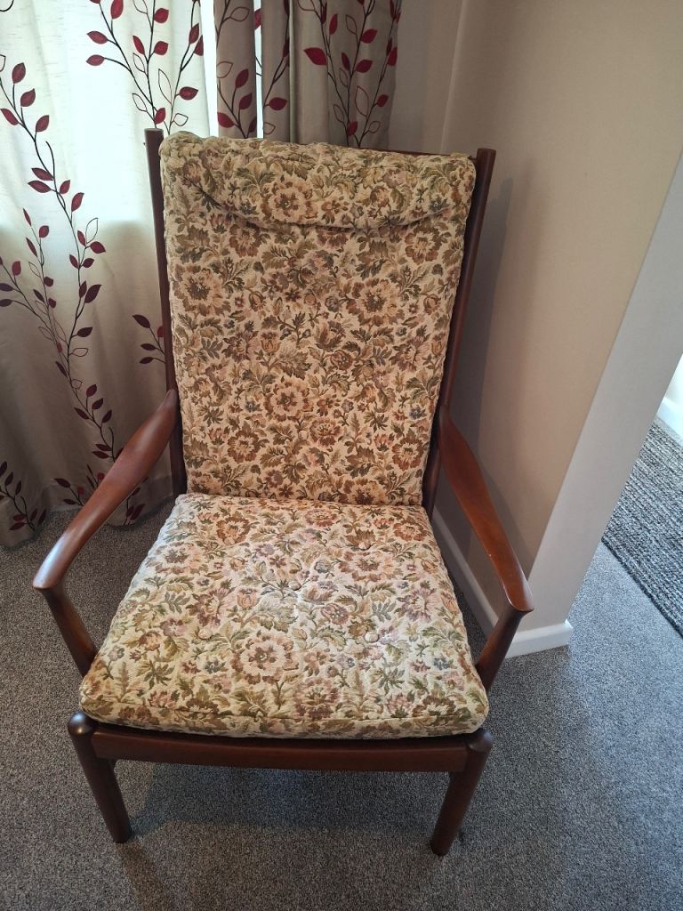Parker Knoll Ladderback 1960s / 70s Chair 1016/7/8/9 Original Upholstery