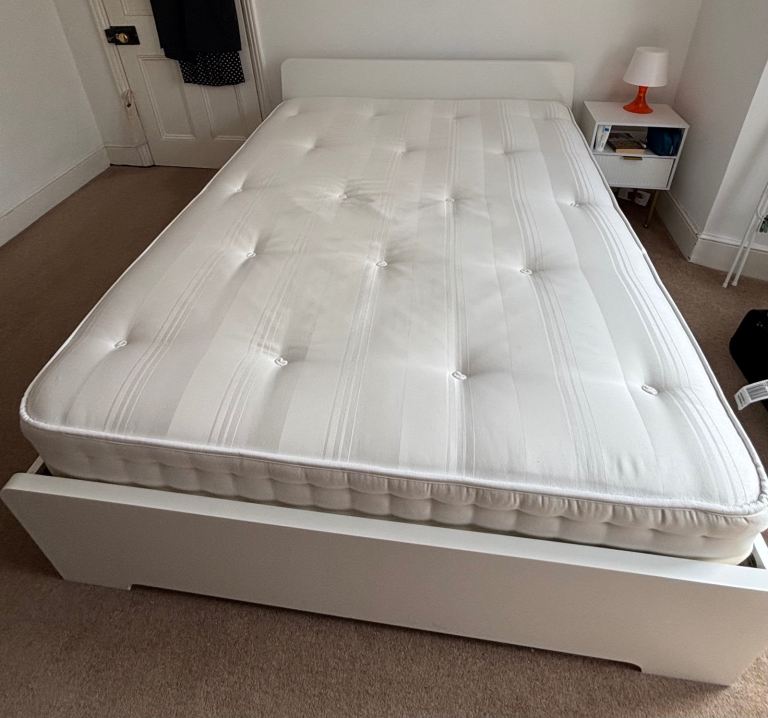 IKEA ASKVOLL white bed frame KING 