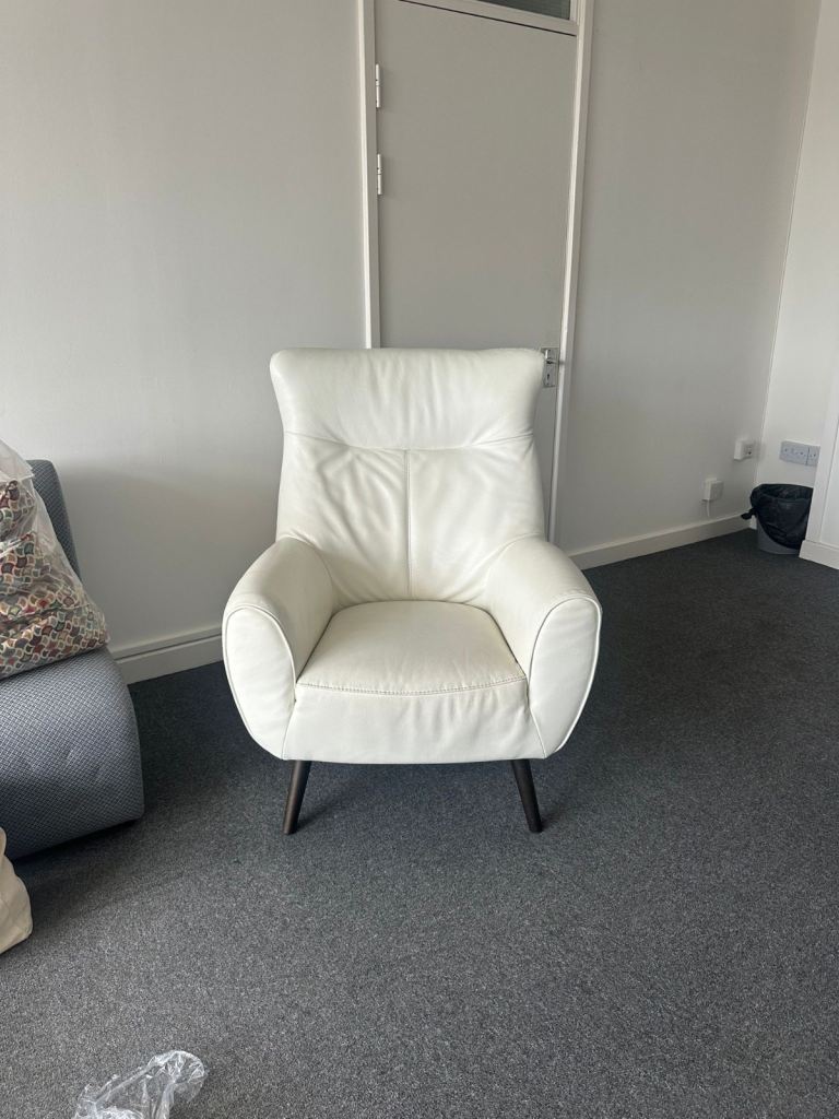 Arm Chair White Leather