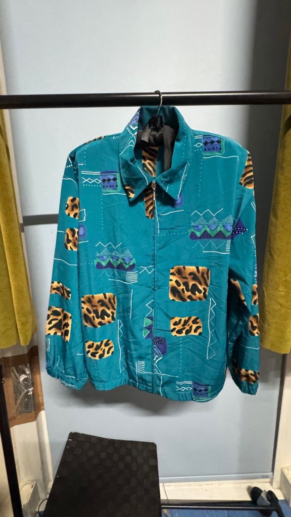 ERIN LONDON Women's Teal Patterned Jacket - Good Condition, Small