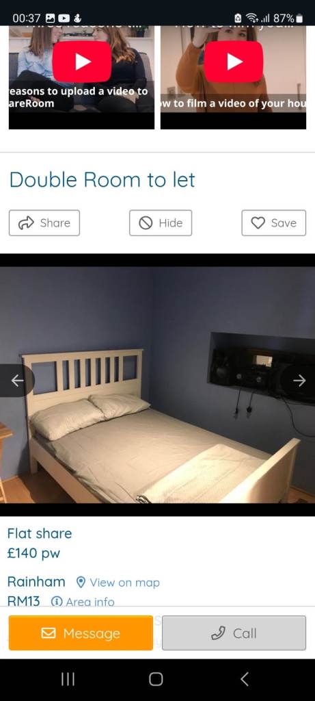 Double bedroom for rent 