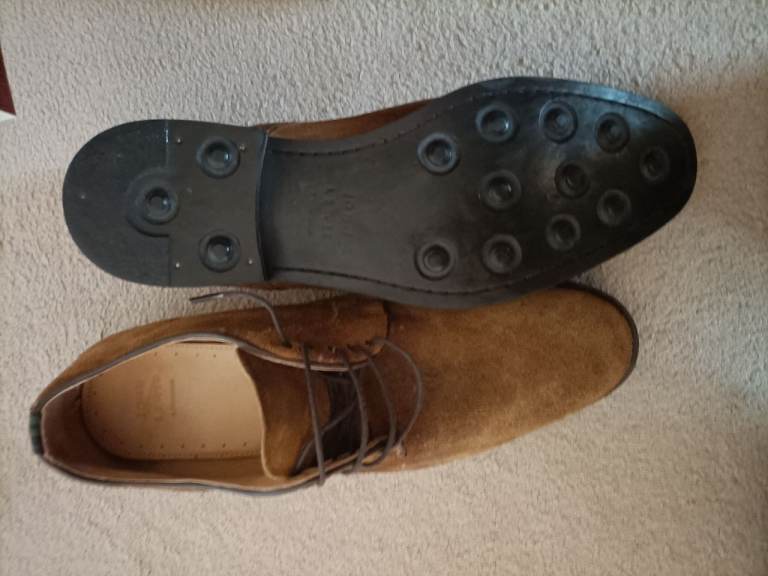 Shoes suede derby mens (John Lewis) size 10 brown