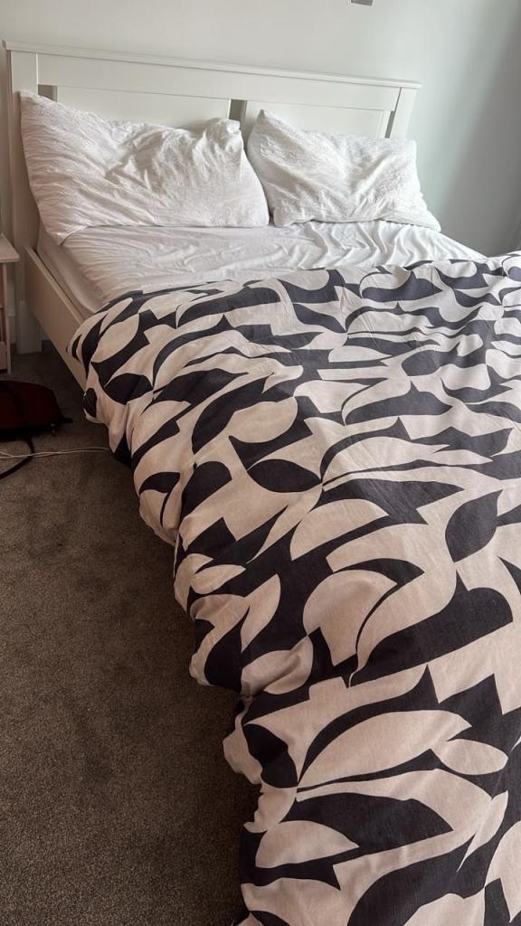 White Double Bed Frame – Good Condition