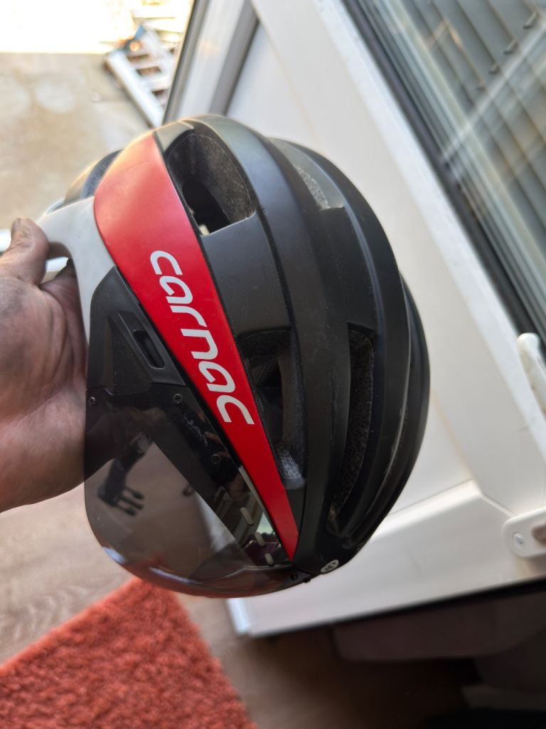 Carnac Bike Helmet (Size M) – Black/Red, Good Condition