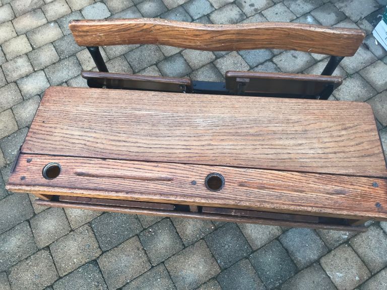😎BEAUTIFUL 😎OLD SCHOOL DESK FROM STRANDTOWN PRIMARY SCHOOL 😎