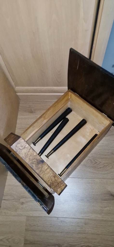 Mid Century Maple/ebony Sewing Box with Removable Dansette Legs