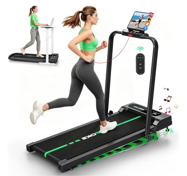 CHAOKE X386PT Folding Treadmill with APP & Speakers