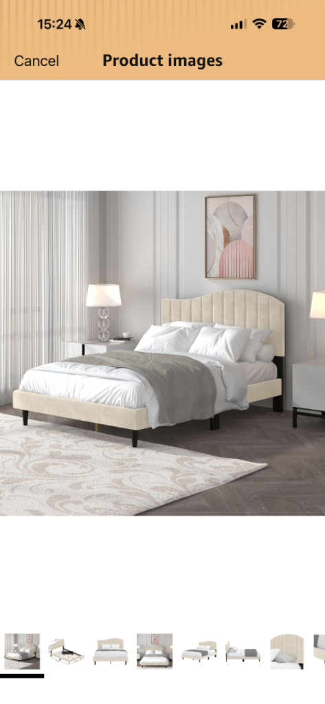 Double Bed Frame - Cream