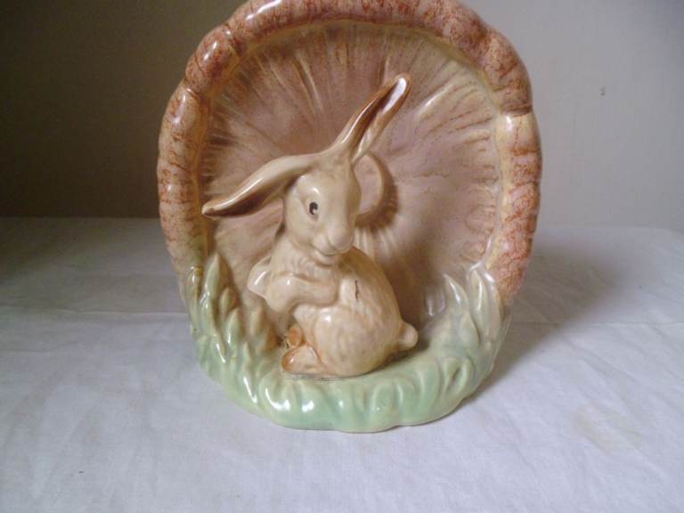 SYLVAC BUNNY RABBIT MUSHROOM VASE from 1940/50's 