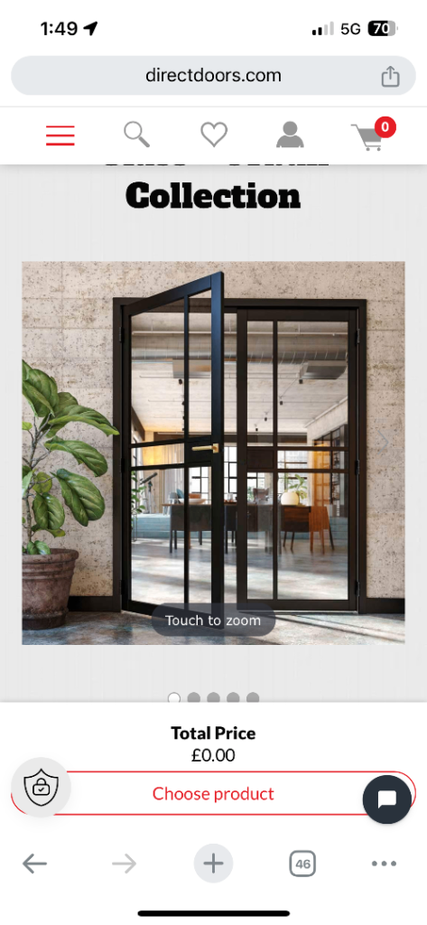 image for Brand new, black/glass internal door set 