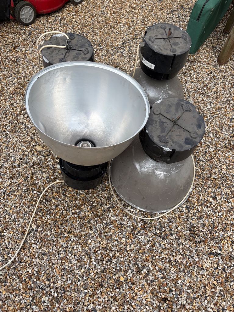 Industrial Style Metal Lamps / Light Shades – Fair Condition