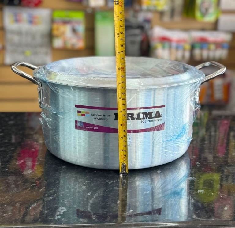 Prima Large Cooking Pot with Lid – Stainless Steel Stockpot (Approx. 20cm Height)