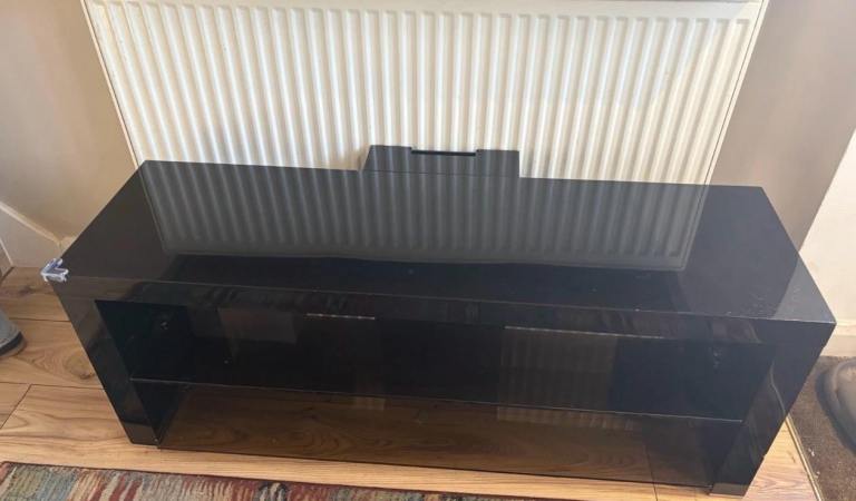 TV stand black - cabling hide feature