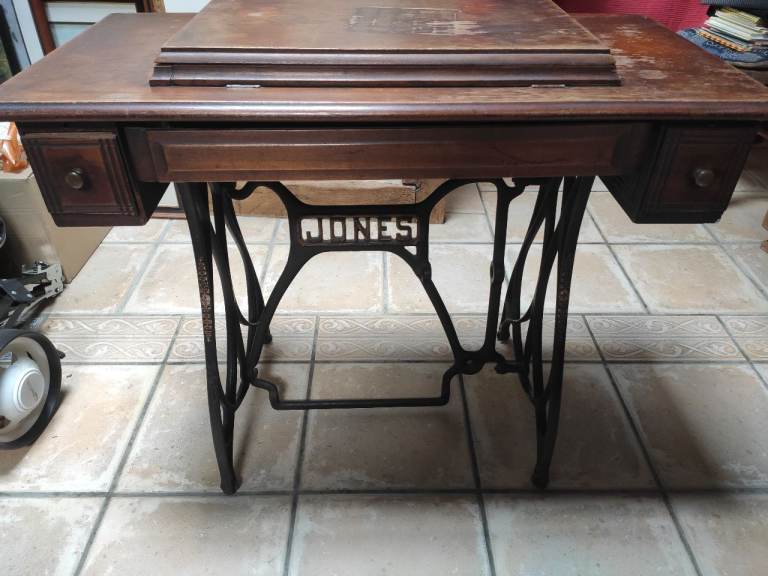 Vintage Jones Treadle Sewing machine, electric converted. 