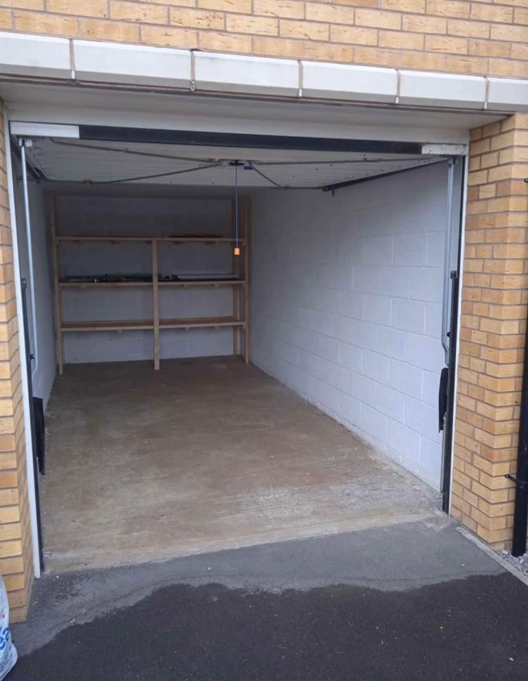 Storage space available in garage