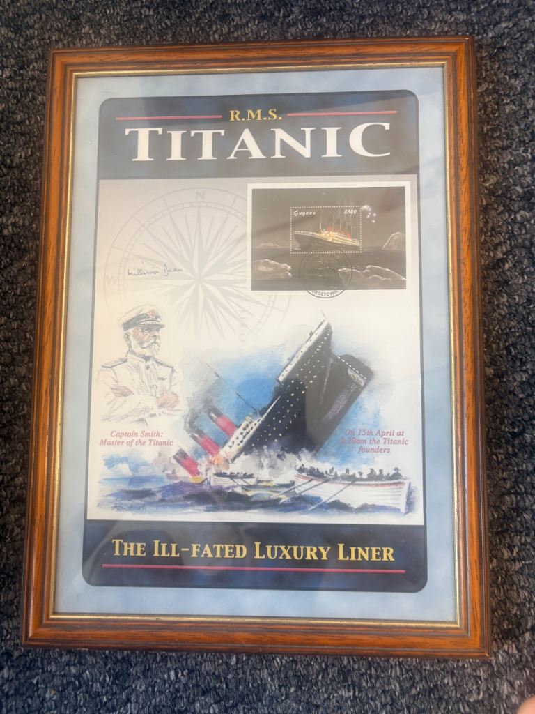 R.M.S. Titanic Framed Collectible Print Hand-signed by Milvina Dean