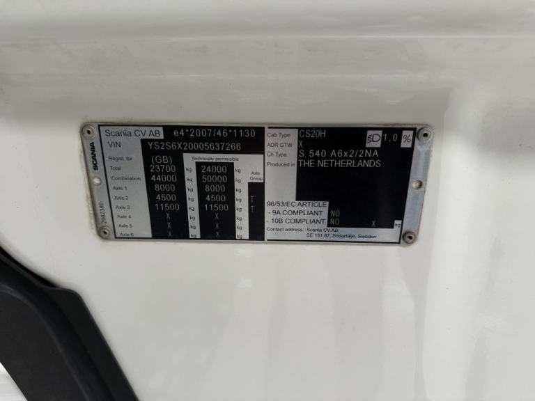 2022 (71) SCANIA 540S 6X2 MIDLIFT HIGH CAB