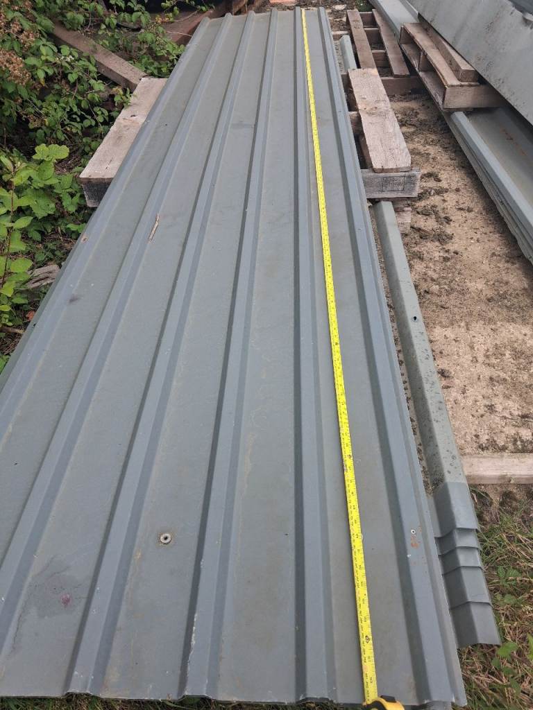 Reclaimed steel roofing sheets