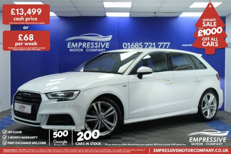 2019 19 AUDI A3 1.5 TFSI COD 35 S LINE SPORTBACK 5DR PETROL MANUAL EURO 6 (S/S) 