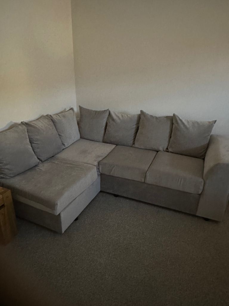 image for Grey Corner Sofa for 4 only 1 Week Old New Condition 