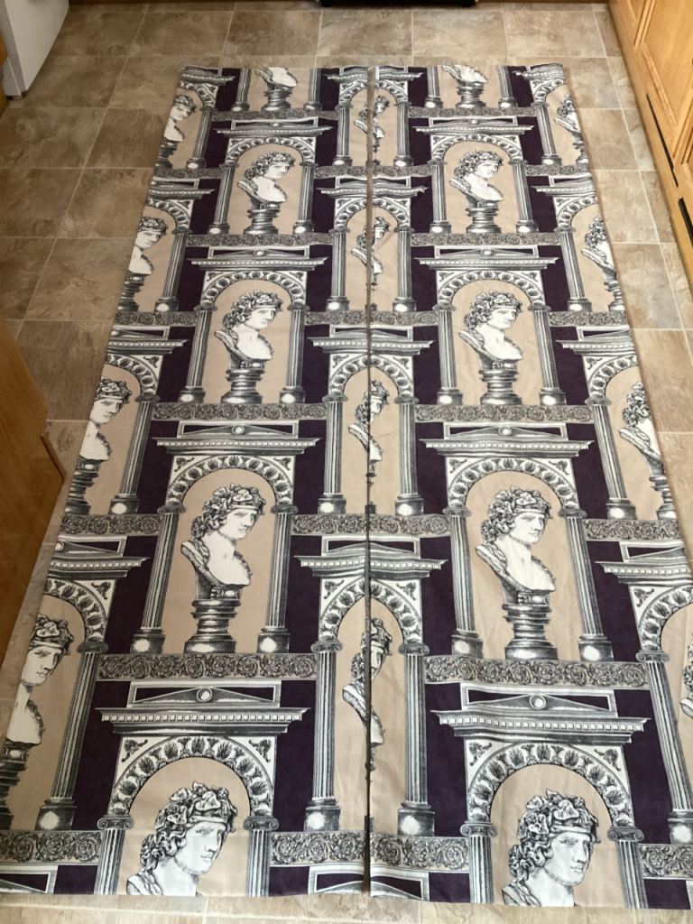 Curtains lined emperor design 50” w x 100” d  NEW 