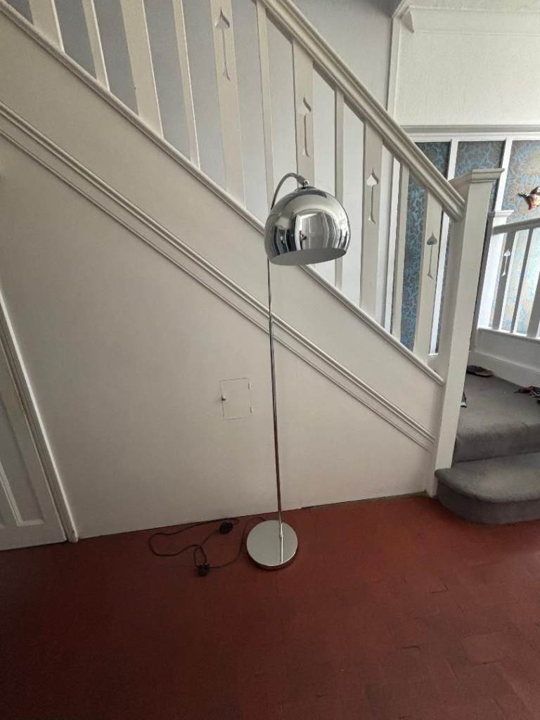 Retro Chrome Arc Floor Lamp 
