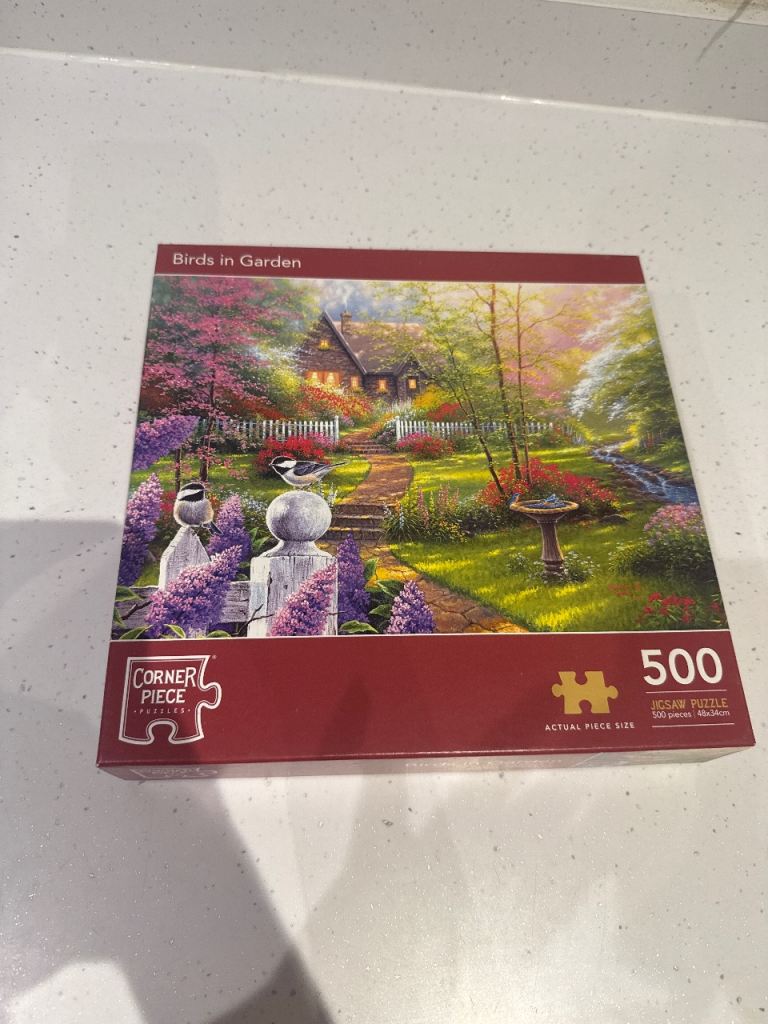 Corner Piece Puzzles 500 Piece Jigsaw - Birds in Garden