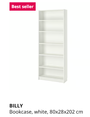 3 x white Billy Bookcases - one with door
