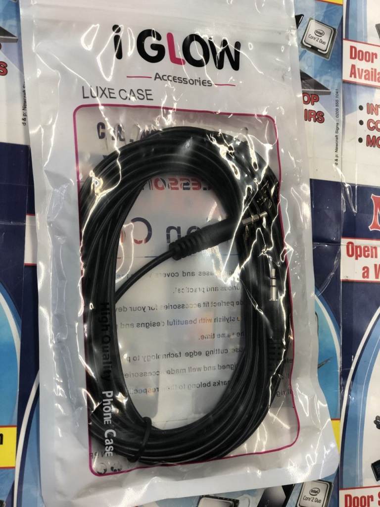 iGlow 3.5 mm Male to Male Stereo Audio Aux Cable, 11.5 Feet, 3.5 Meters